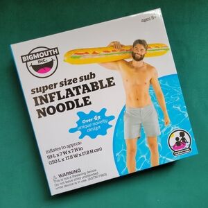 BigMouth Inc. Super Size Sub Sandwich Inflatable Pool Noodle Float Toy, NIB